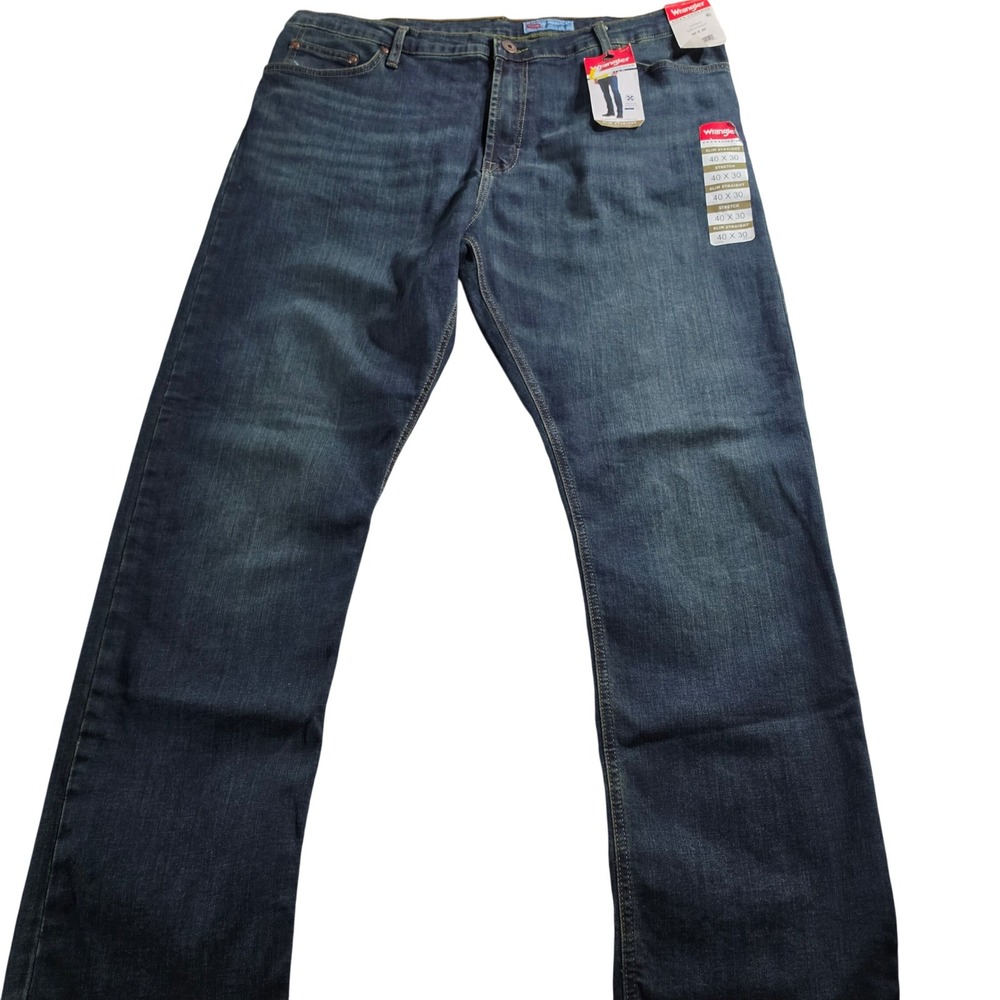 Wrangler Five Star Premium Slim Straight Jeans Mens 40x30 Dark Wash Stretch